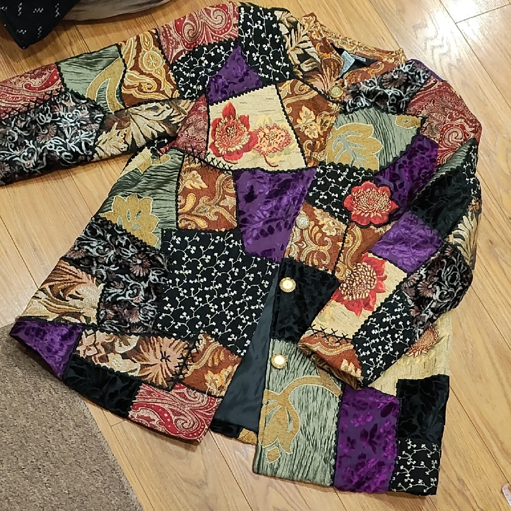 Indigo Moon Multicolor Patchwork Women's Blazer - image 1